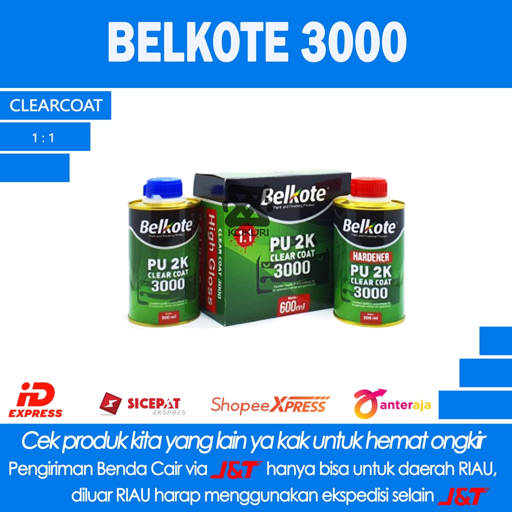 CLEAR COAT BELKOTE PU2K 3000 / BELKOTE 3000 CLEARCOAT 600CC