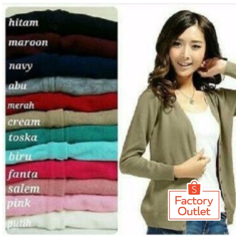 ZAHRA - Cardigan Wanita Rajut Spandek BAJU RAJUT BASIC CARDY