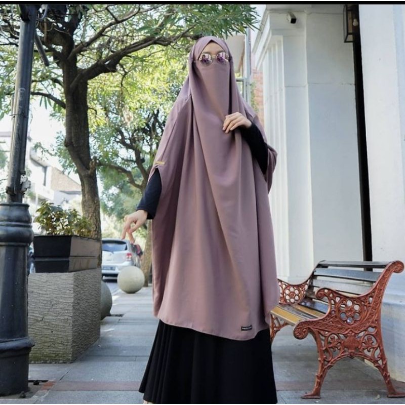 ALIYA French Khimar Lengan/Tanpa Lengan