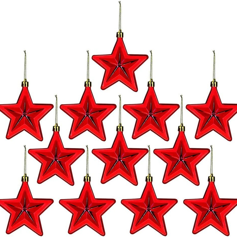 [ 7Cm Three-Dimensional Plastic Five-Pointed Star Set Decoration For Christmas children birthday wedding party ]