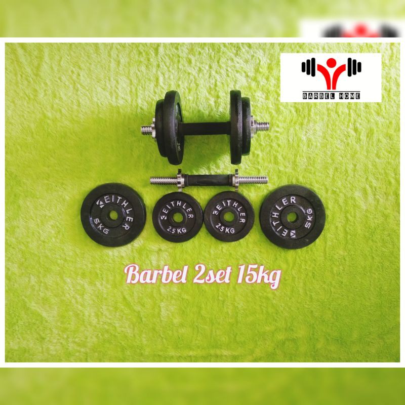BARBEL 30KG/ DUMBBELL 30KG/ PAKET BARBEL 2SET 15KG