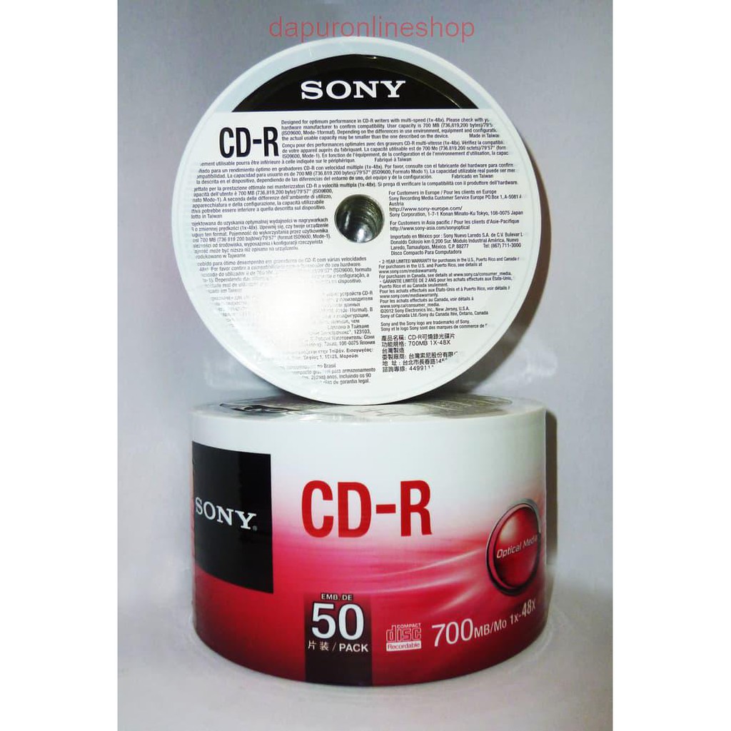 PROMO CDR SONY / CD-R Blank Sony 700mb / CD kosong Sony 52x ORI