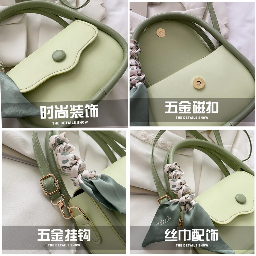 TAS SELEMPANG WANITA PESTA IMPORT KULIT HIJAU KOREA SLING BAG LUCU KECIL FASHION TA591G3 CLOSURA PREMIUM KEKINIAN MURAH CEWEK REMAJA BATAM