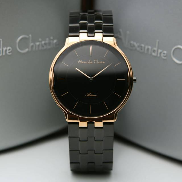 JAM TANGAN PRIA ALEXANDRE CHRISTIE AC 8616 ROSEGOLD BLACL ORIGINAL GARANSI RESMI 1TAHUN