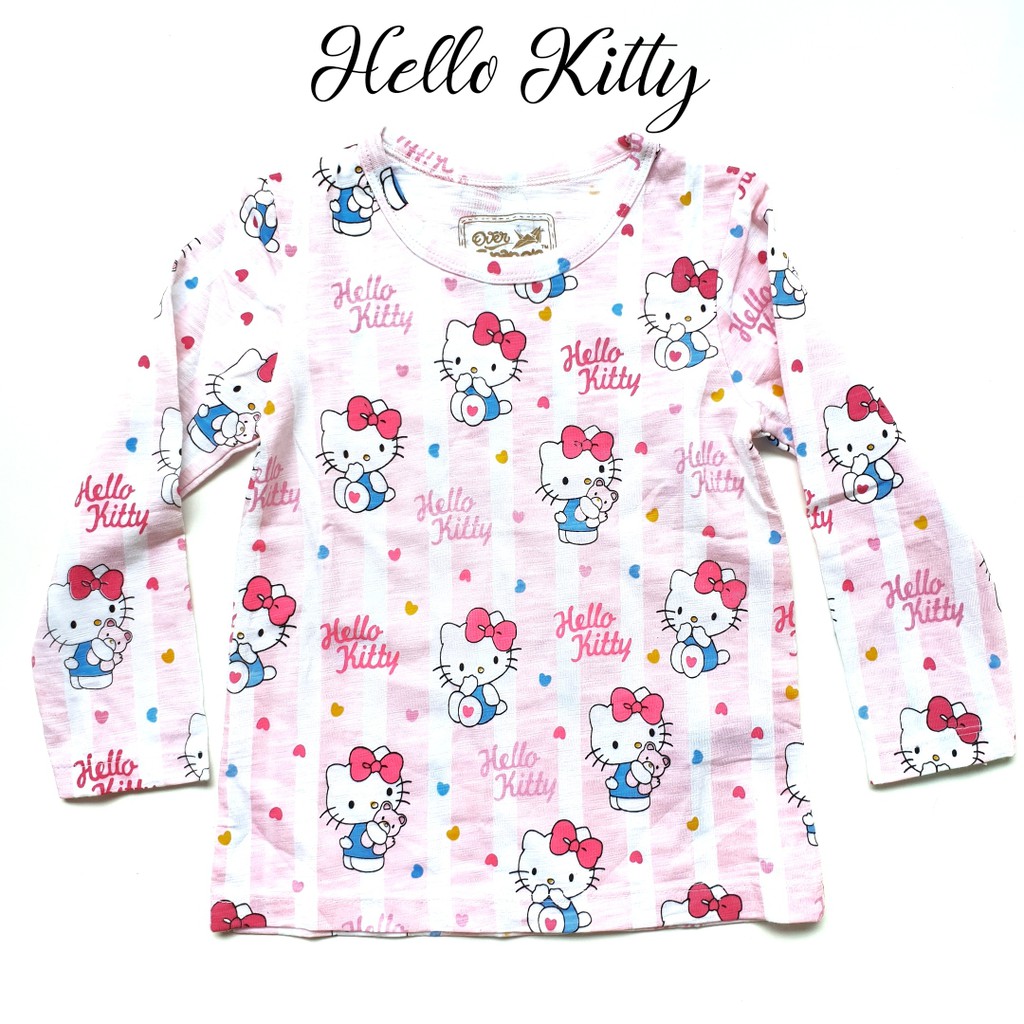 Baju Kaos Over Cranes Panjang Hello Kitty