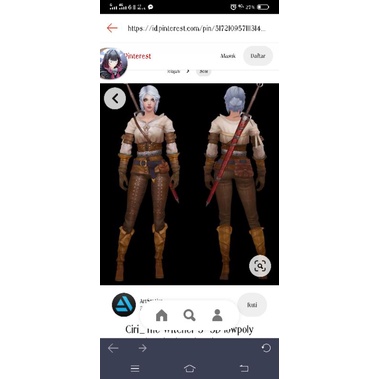 Ciri_The Witcher 3 -3D lowpoly handpainted-, Joker Y