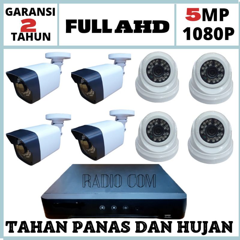 PAKET CCTV 8 CHANNEL 8 KAMERA LENSA 5MP 1080P IR SONY KOMPLIT TINGGAL PASANG