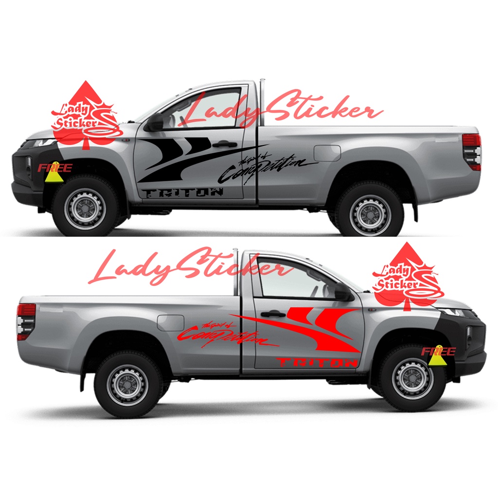 STICKER TRITON SINGLE CABIN CUTTING STICKER STIKER MOBIL MITSUBISHI TRITON SINGLE CABIN SIDE BODY