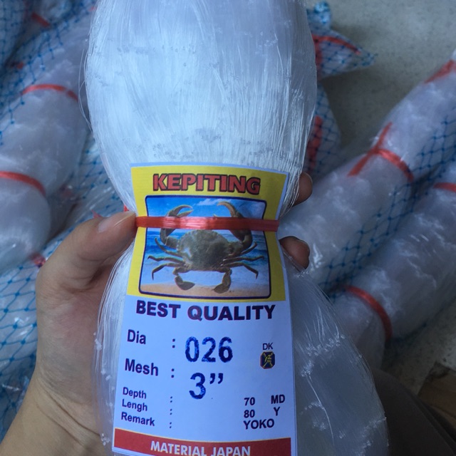 Jaring ikan / senar tasi 3 x 026 kepiting