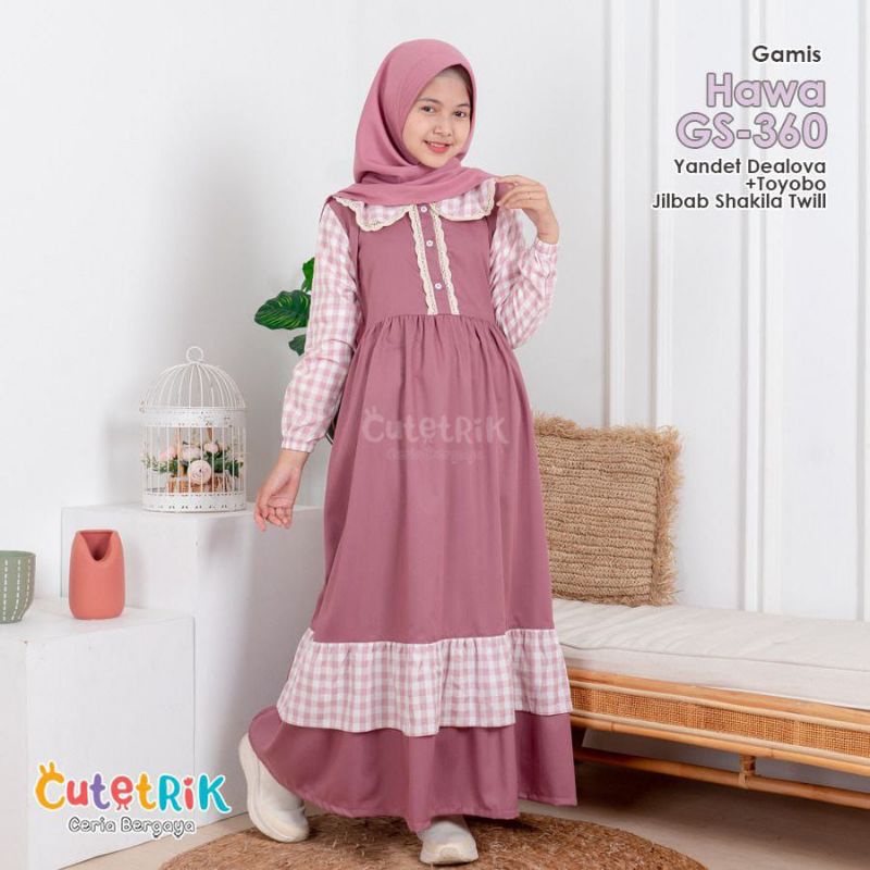 KOREAN STYLE Gamis Cutetrik Terbaru/ Gamis Anak Perempuan/ Gamis Anak Remaja set Jilbab