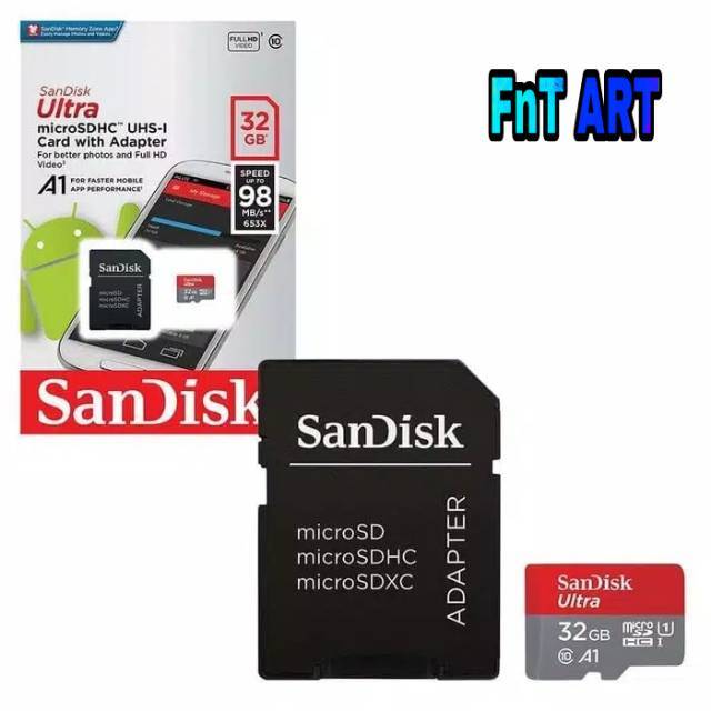 MMC Original Sandisk ultra 32 GB A1 Kelas 10 Micro SD