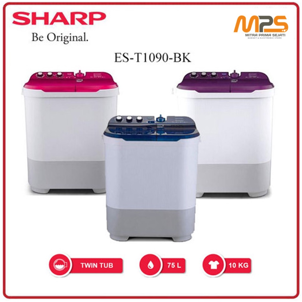 Mesin Cuci 2 Tabung Sharp EST-1090-BK - 10 KG