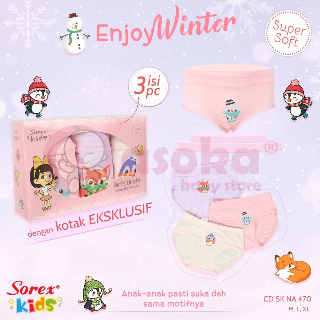 Sorex Kids CD Anak Cewek Segitiga isi 3 ASOKA