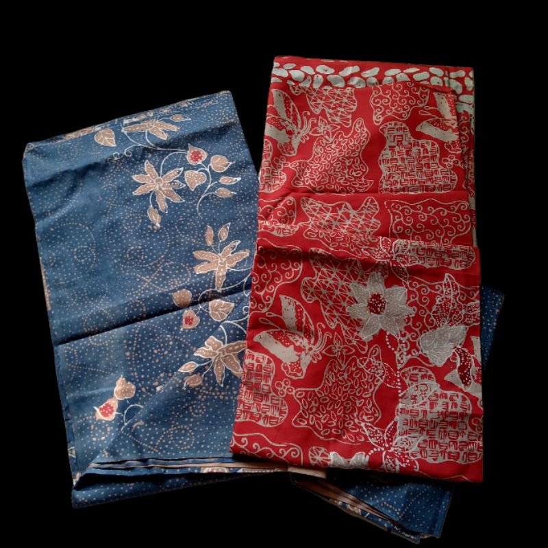2 Batik Tulis Madura Warna BIRU dan MERAH