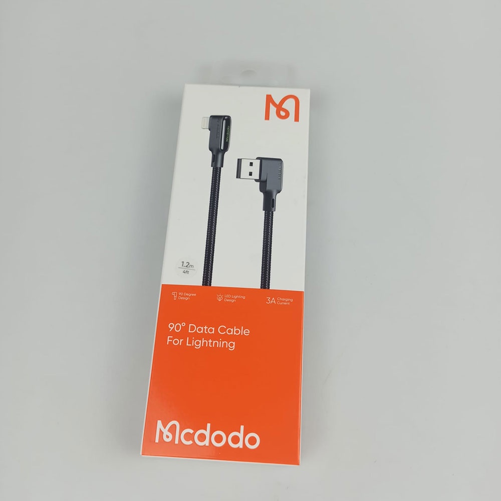 Kabel Charger Lightning Braided L Shape 3A 1.2 Meter MCDODO