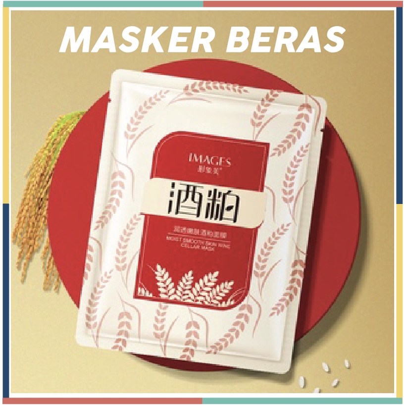 IMAGES Masker Wajah Rice Raw Protein Rice Moisture Mask Facial Sheet EM031