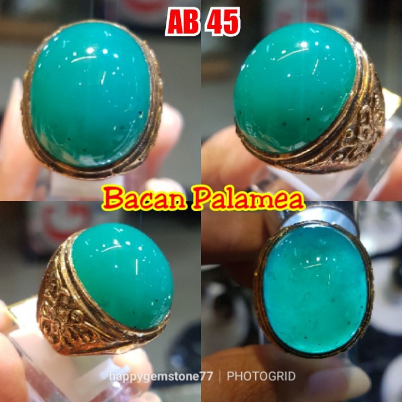 HAPPYGEMS77, BATU CINCIN BACAN PALAMEA RING PERAK ASLI