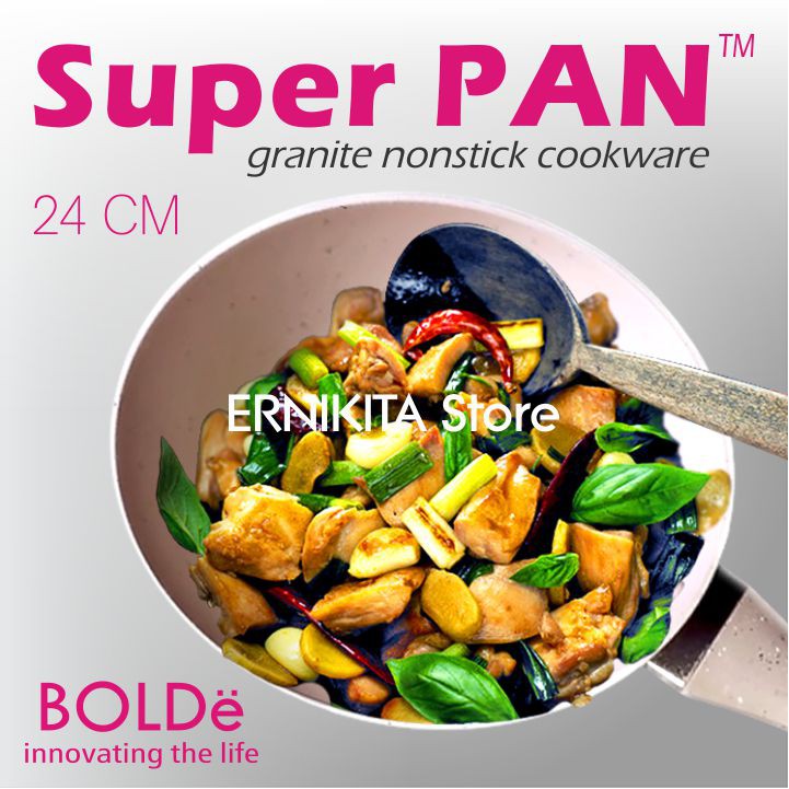 BOLDe WOK PAN 24 26 CM - Super Pan Wajan Granite Coating