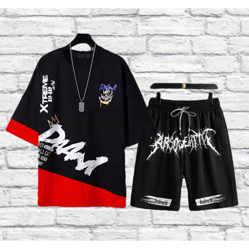 COD/ARPIOSSHOP - STELAN OVERSIZE MAD - SETELAN PRIA SATU SET ( KAOS + CELPEN )