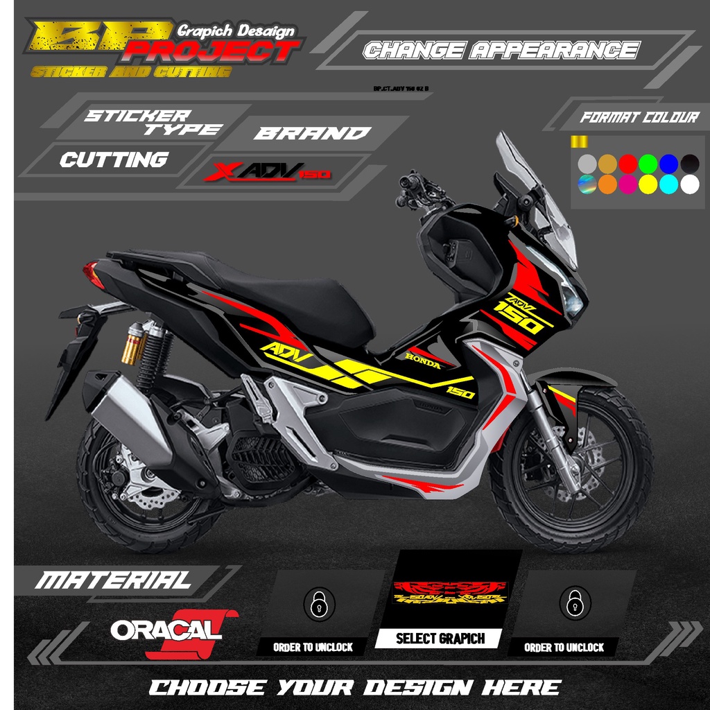 STICKER CUTTING-CUTTING STICKER BODY MOTOR HONDA ADV 150 BP.02 B