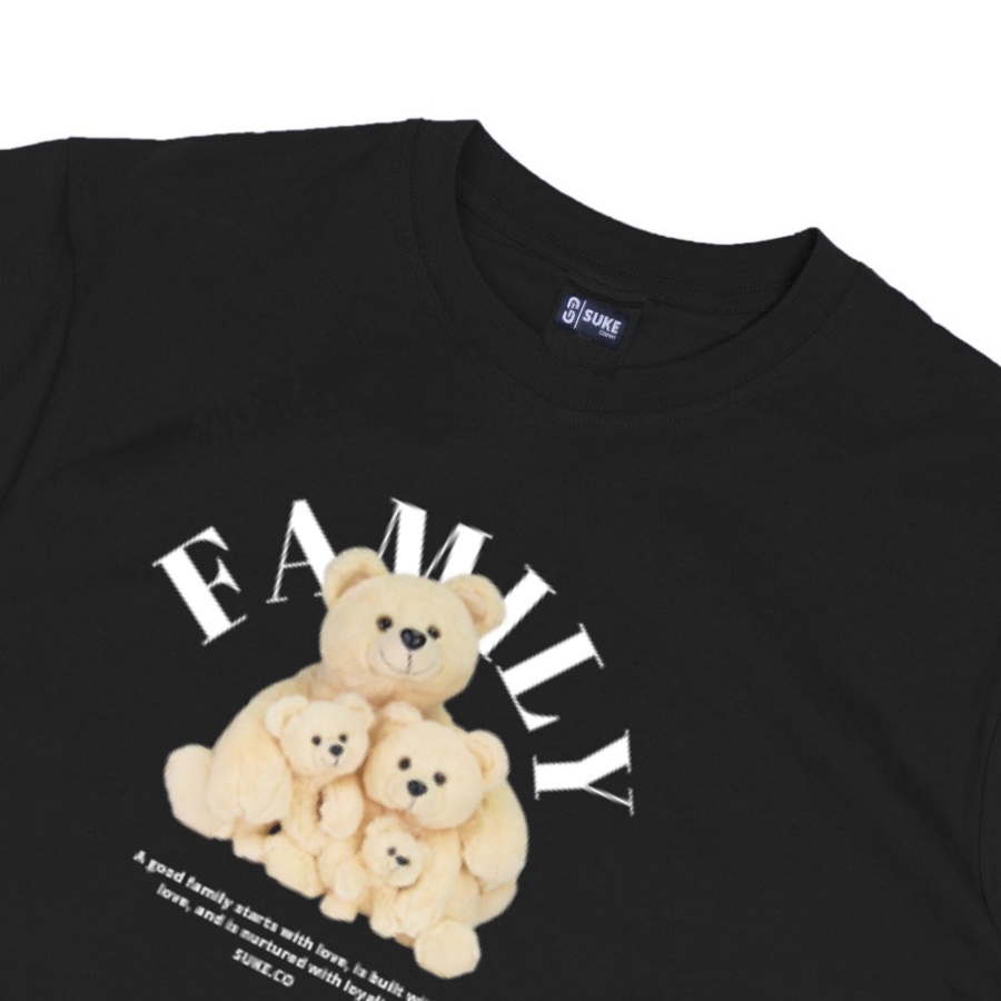 BAJU KAOS SUKE BEAR CAUPLE FAMILY WHITE &amp; BLACK / KAOS OVERSIZE / KAOS WANITA MURAH / KAOS PRIA TREND