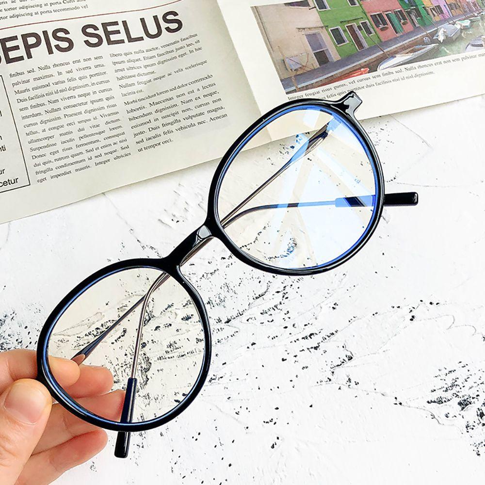 Agustina Bingkai Bulat Spectacles Personality Retro Simple Anti Radiasi Kacamata Anti Cahaya Biru Pria Kacamata Baca Lensa Bening Kacamata Kacamata Optik