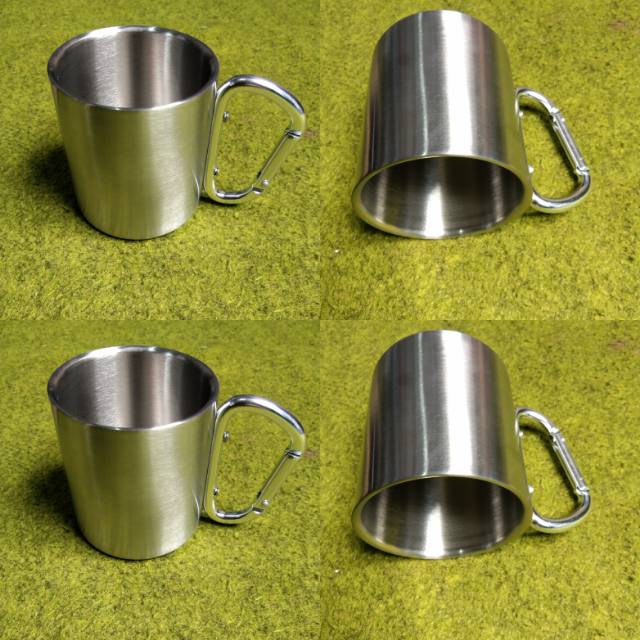Mug carabiner cangkir kopi outdoor gelas alumunium gunung enamel cangkir gantungan