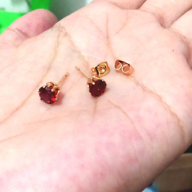 Kenten Acc - anting giwang permata warna merah xuping