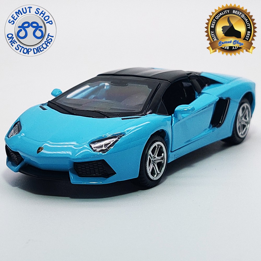 Apolo MSZ Lamborghini Aventador Roadster blue miniatur diecast mobil Lamborghini Aventador 1:43