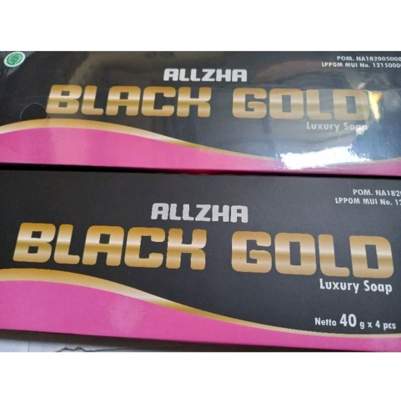 Sabun ALLZHA Black Gold 4 Pcs - Sabun Perawatan Wajah - Sarang Walet