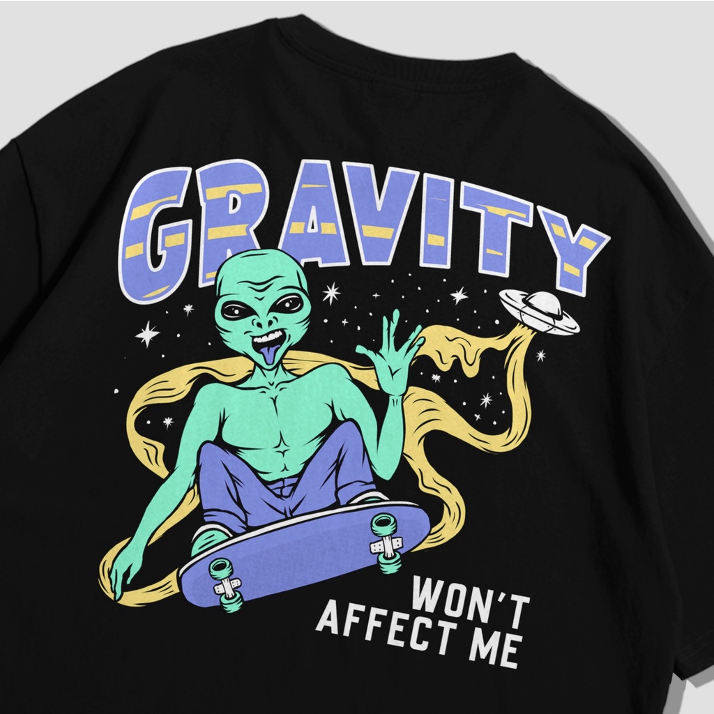 Kaos Oversize Pria Wanita/T-Shirt Oversize Alien Gravity