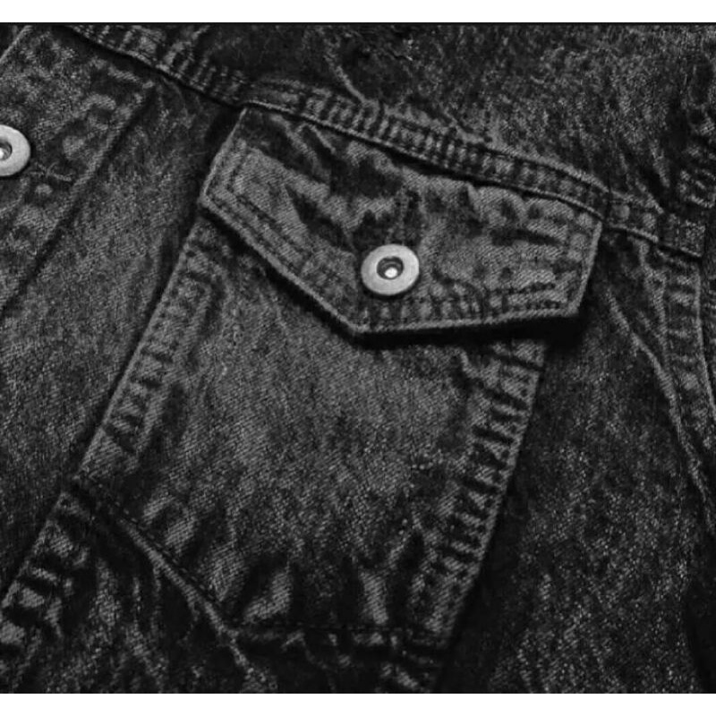 JAKET JEANS SNOW BLACK WANITA JAKET CEWEK TERBARU KEKINIAN JAKET JINS crop WANITA-2