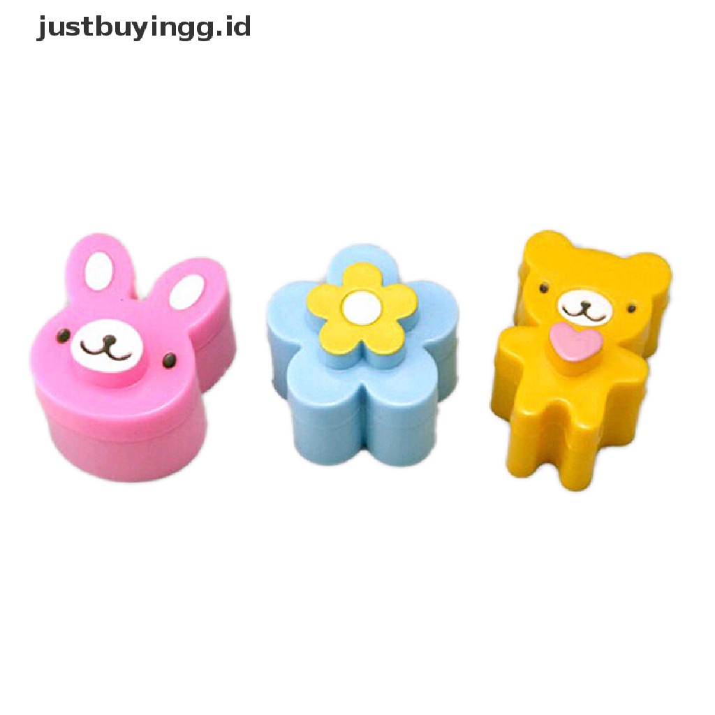 (Justbuyingg.Id) 3pcs Cetakan Pemotong Sandwich / Cookie / Roti / Bento Bentuk Kelinci / Panda / Bunga