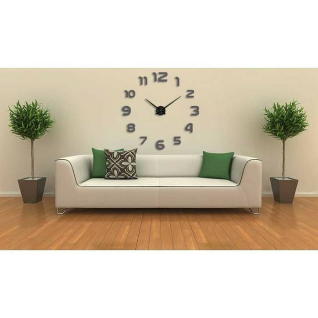 3D Giant Clock Jam Dinding Tempel Besar DIY Dekorasi 80-130cm 02BB