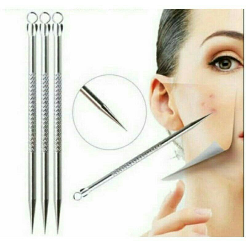 ⭐ Jendela Kosmetik ⭐ Pinset Jerawat / Jarum Jerawat / Pinset Jarum Pemencet Jerawat ( Stainless Steel isi 2 ) jk1