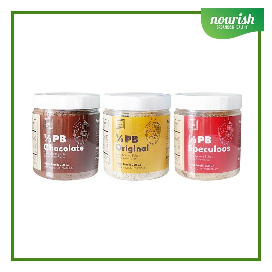Selai Kacang Bubuk 1/3 PB Lean Lab Cokelat 250g