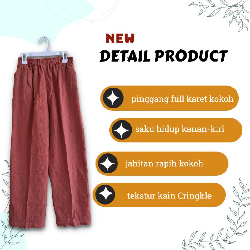 CELANA ANAK PEREMPUAN RAMI CRINGKLE USIA 5-13 TAHUN/ BAGGY PANTS