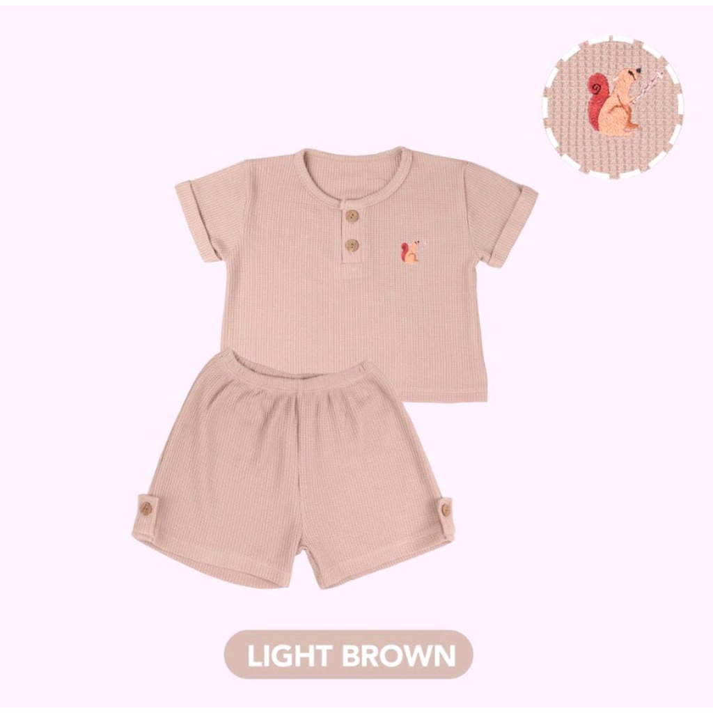 MOOI SHIRT WAFFLE SET / SETELAN ANAK