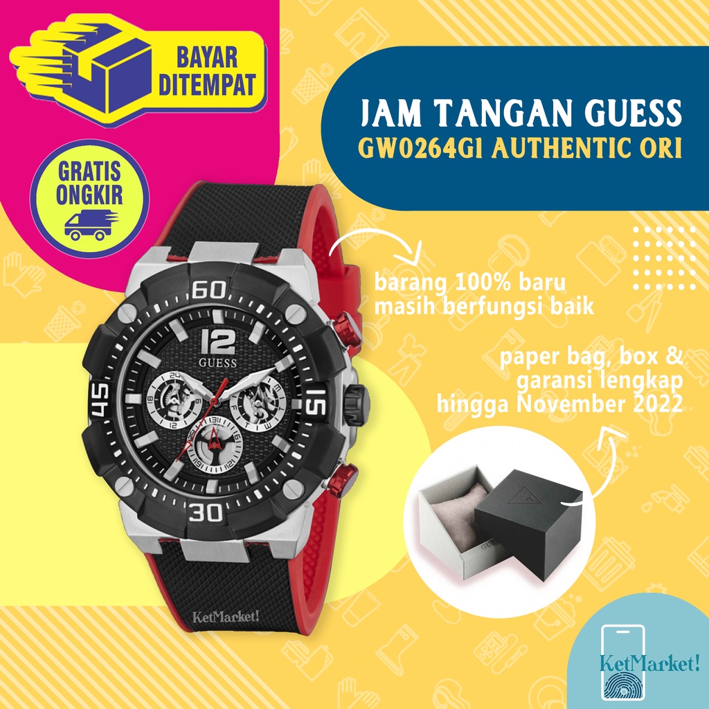 GUESS WATCH NAVIGATOR GW0264G1 Jam Tangan Pria Authentic Arloji Original Accessories Fashion Laki