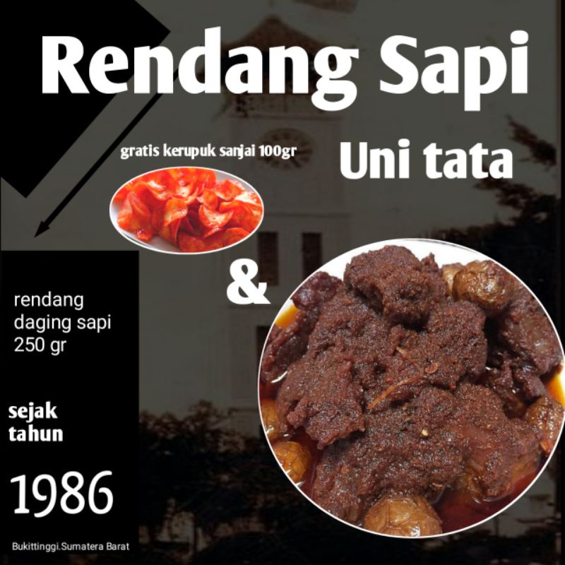 

Rendang Padang uni tata 250gram asli Minangkabau.