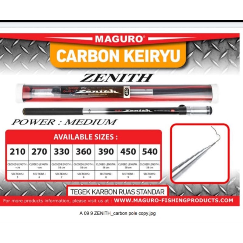 joran tegeg pancing maguro zenith 210 270 330 360 390 450