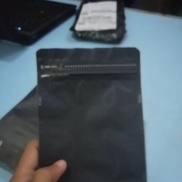 Flat Bottom Gusset Standing Pouch 11.5x18 Alumunium Foil Silver Gold Black 500gr