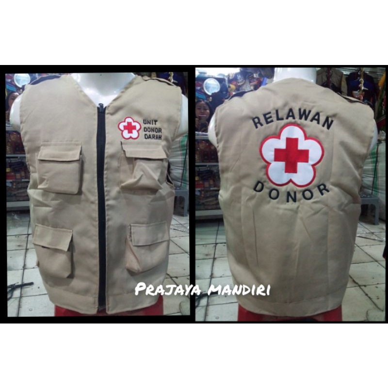 Rompi PMI#Relawan#Donor Darah costum bordir