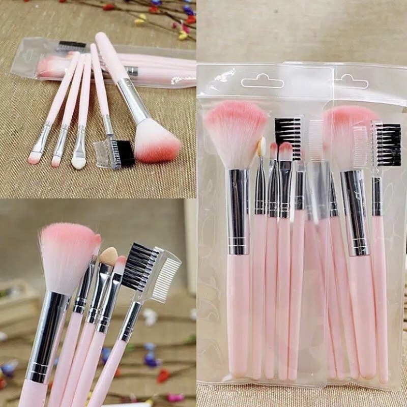 5PCS/Set Kuas Make Up Brush Kuas Makeup Eyebrow Brush Blush On Blush Eyeshadow Brush Sponge