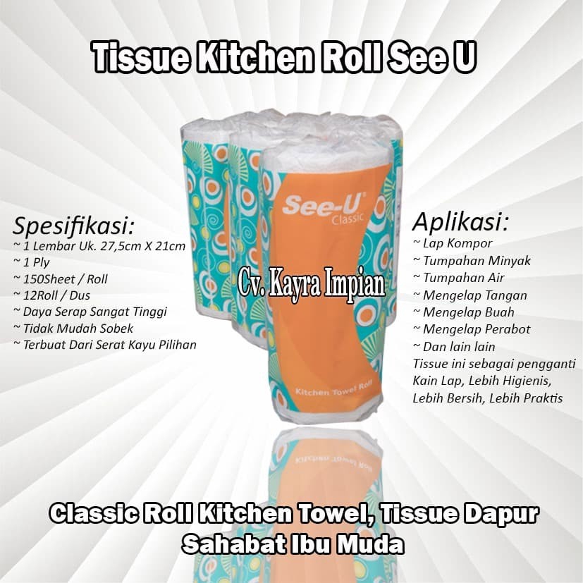 TISU KOMPOR / TISSUE DAPUR / TISU BUAH / TISSUE ROLL / KITCHEN ROLL