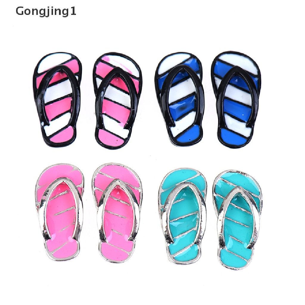 Gongjing1 1 Pasang Miniatur Sandal Selop Kamar Mandi / Ruang Tamu Untuk Aksesoris Rumah Boneka 1: 12