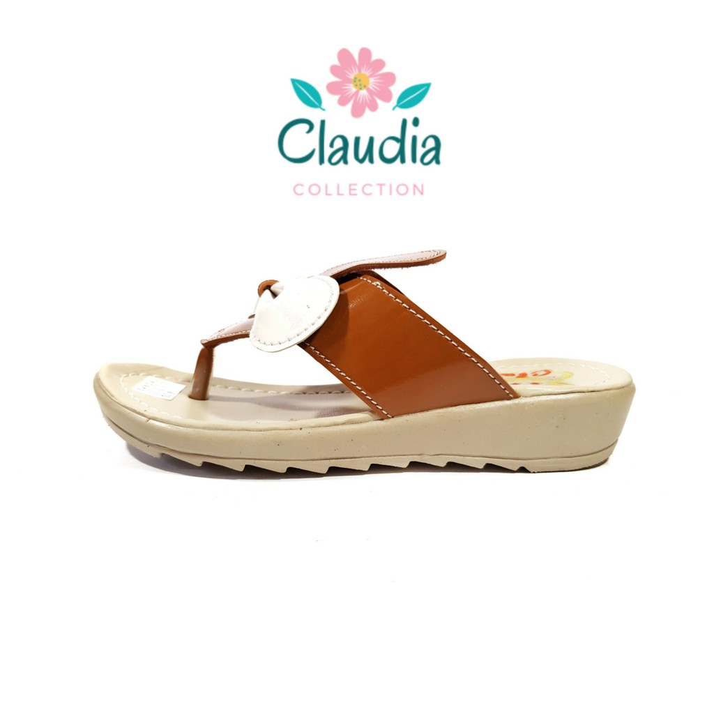 CLAUDIA Wedges Jepit Anak Remaja Motif Kelinci Pink