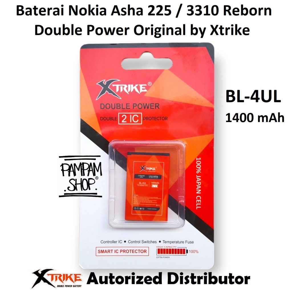 Baterai XTRIKE Double Power Original Nokia Asha 225 3310 Reborn 2017 BL4UL BL-4UL Batre Batrai Battery HP Handphone Ori