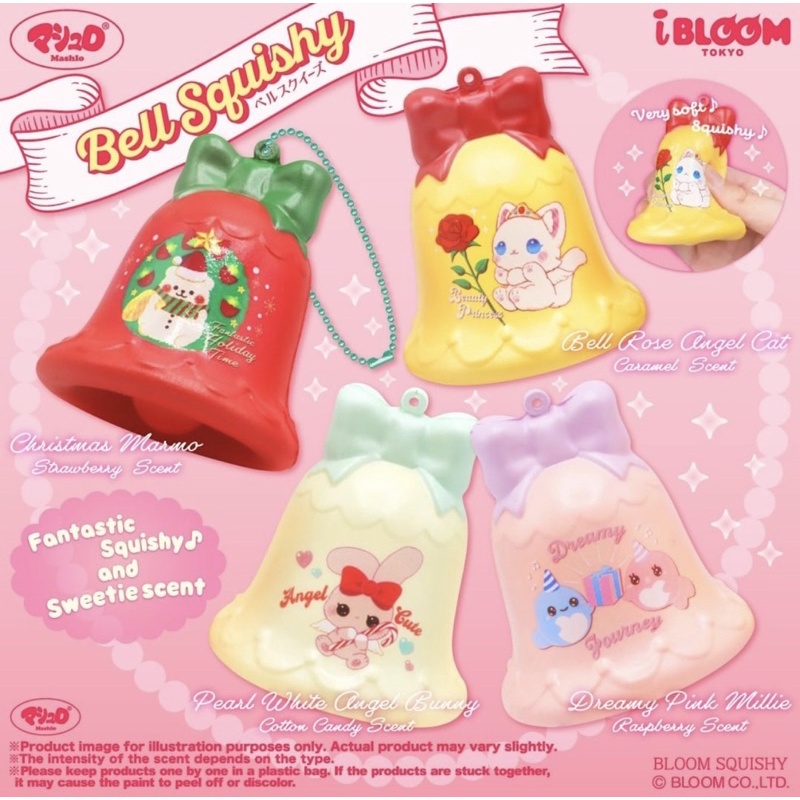 Promo New Squishy Licensed Ibloom Christmas Bell Red Marmo Pink Millie Yellow Angel Cat White Angel 