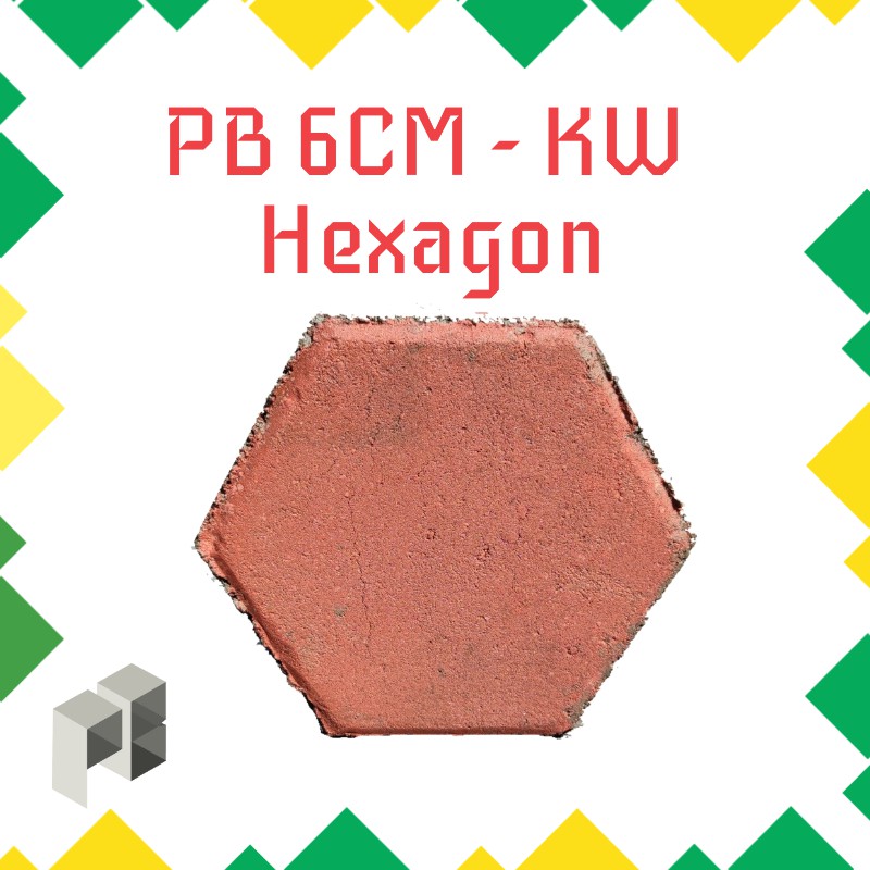 Paving Block 6 CM - Hexagon - KW - MERAH(Harga Per m2)